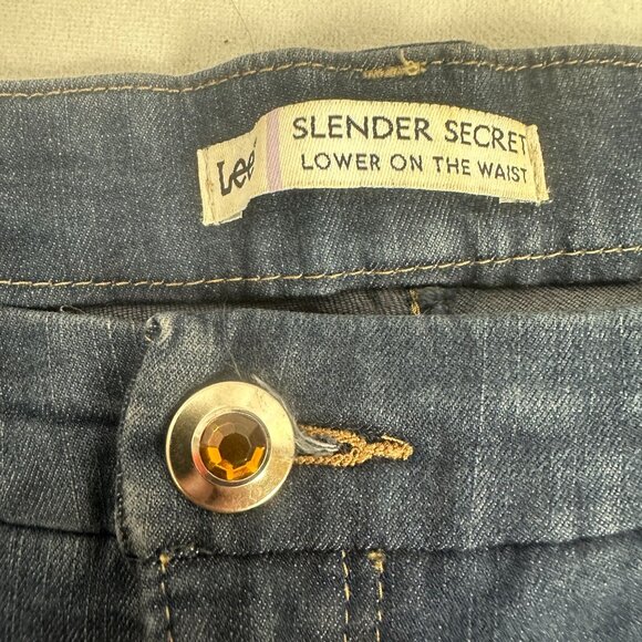 Lee Slender Secret Lower On The Waist Denim Jeans Size 16 Womens Dark Wash - Picture 3 of 4